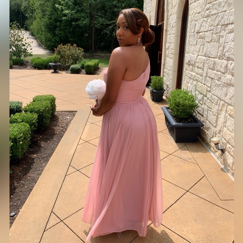 One Shoulder Simple Chiffon Bridesmaid Dress